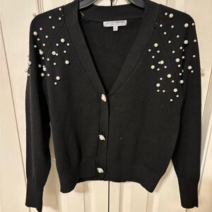 Black Pearl Embellished Cardigan